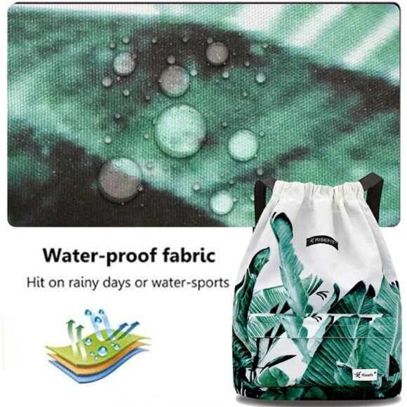 Waterproof Drawstring Bag, Gym Bag Sackpack Sports Beach Backpack for Men Women main image 5